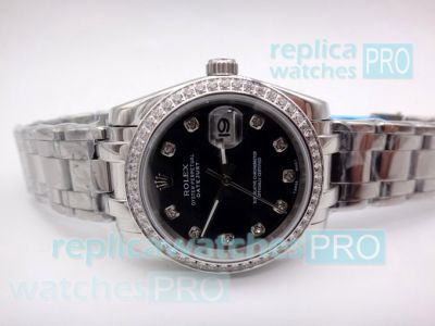 Best Copy Rolex Datejust Black Dial SS Case Watch